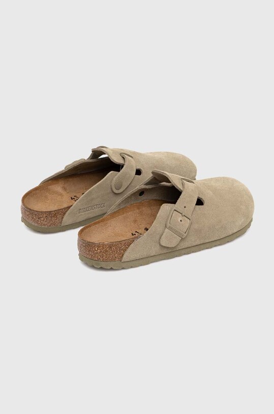 Shoes Birkenstock suede sliders Boston 1025844 green