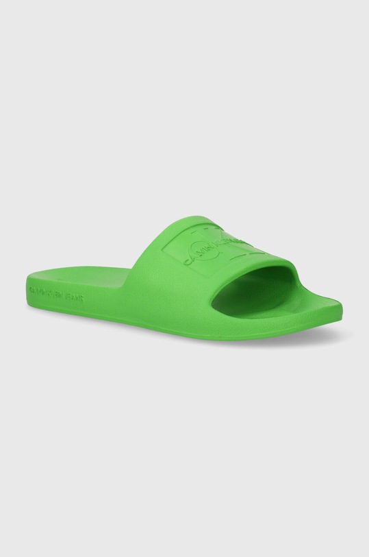 Παντόφλες Calvin Klein Jeans SLIDE MONOGRAM DEBOSSED EVA SLIDE MONOGRAM DEBOSSED EVA WN φλατ πράσινο YW0YW00102