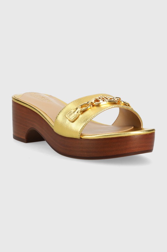 Lauren Ralph Lauren klapki skórzane Roxanne 802900076001.710 złoty SS23