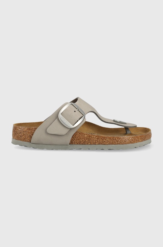 Δερμάτινες σαγιονάρες Birkenstock Gizeh φλατ γκρί 1022179