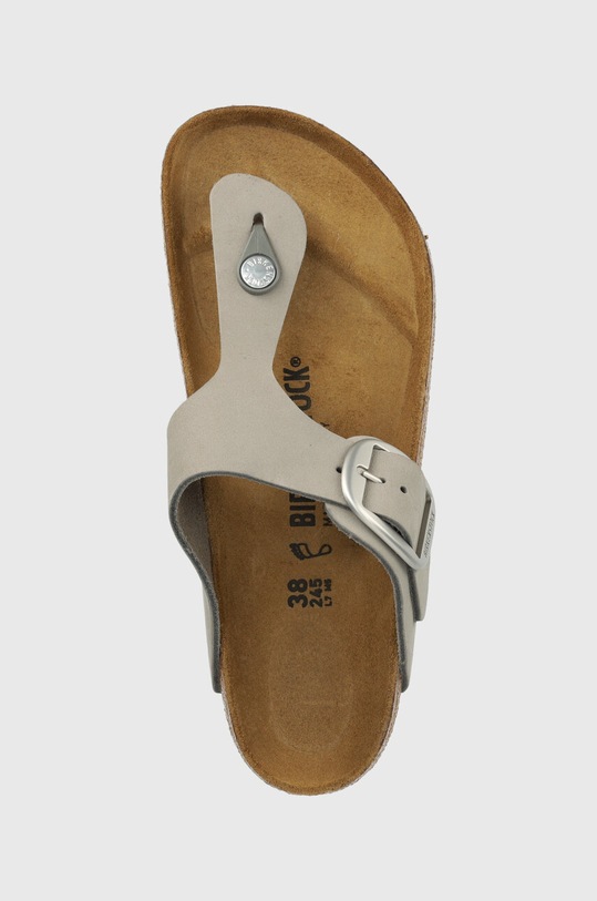 Δερμάτινες σαγιονάρες Birkenstock Gizeh γκρί 1022179