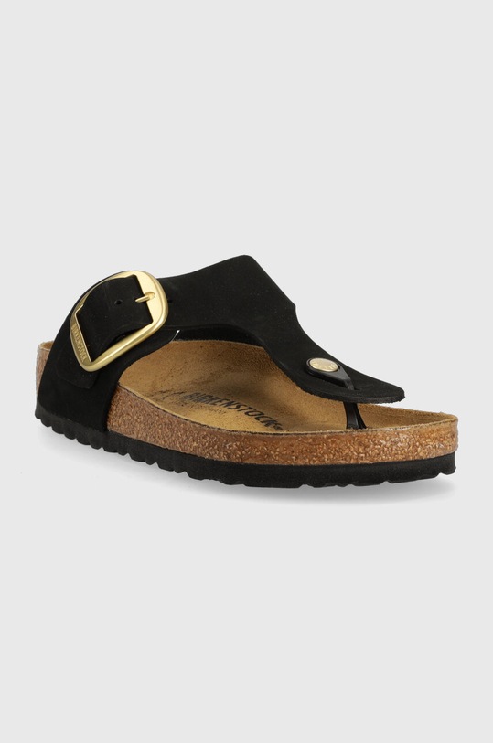 Semišové žabky Birkenstock Gizeh Big Buckle 1024019 čierna SS23