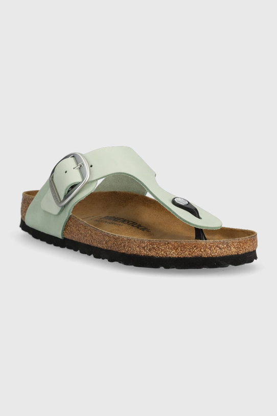 Birkenstock japonki nubukowe Gizeh Big Buckle 1024046 zielony SS23