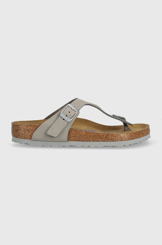 Semišové žabky Birkenstock Gizeh semišová koža sivá 1024127