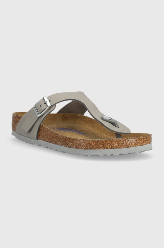 Semišové žabky Birkenstock Gizeh 1024127 sivá SS23