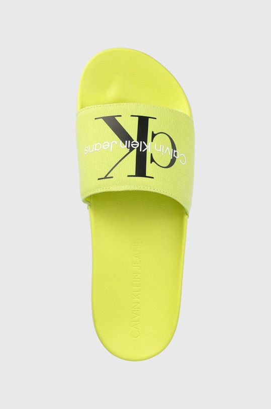 Παντόφλες Calvin Klein Jeans SLIDE MONOGRAM CO πράσινο YM0YM00061