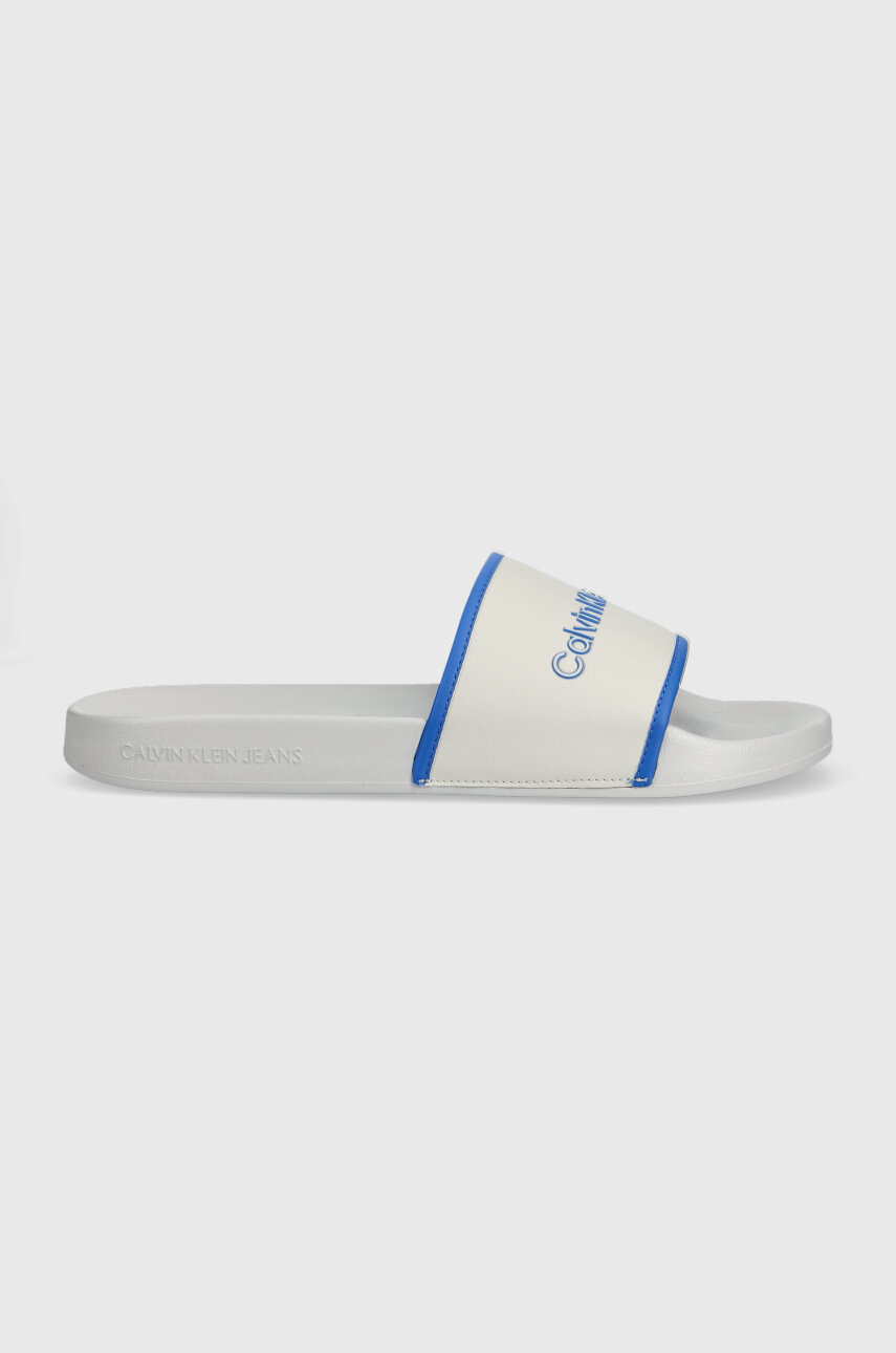 Calvin Klein Jeans klapki SLIDE INSTITUTIONAL szary YM0YM00360