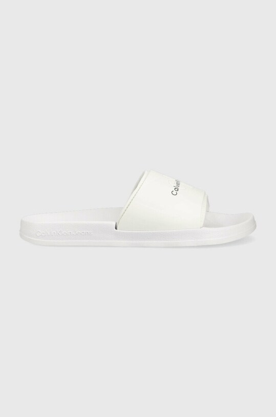 Шльопанці Calvin Klein Jeans SLIDE MONOGRAM TPU синтетичний білий YM0YM00361