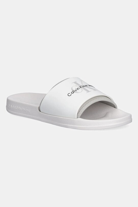 Calvin Klein Jeans papuci SLIDE MONOGRAM TPU textil alb YM0YM00361