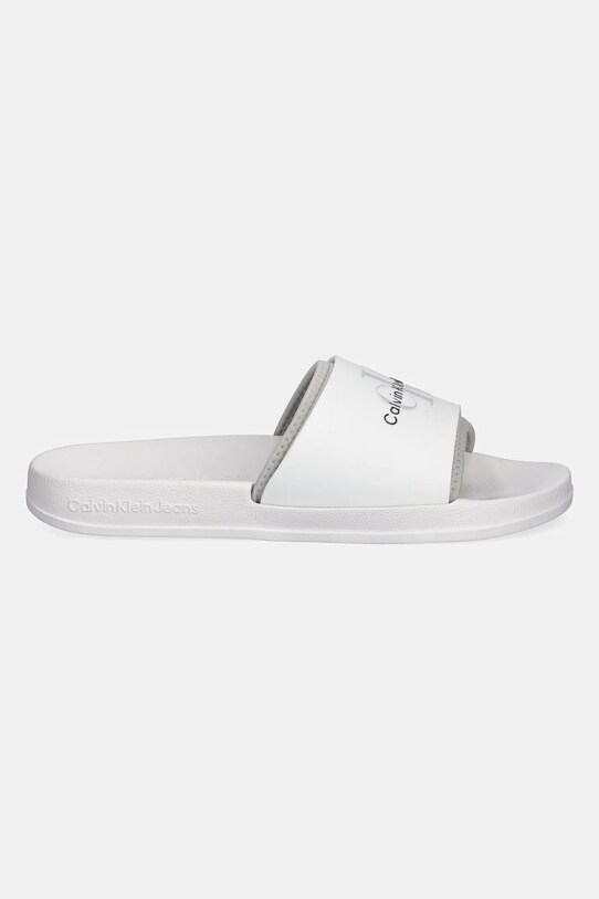 Calvin Klein Jeans papuci SLIDE MONOGRAM TPU YM0YM00361 alb SS25