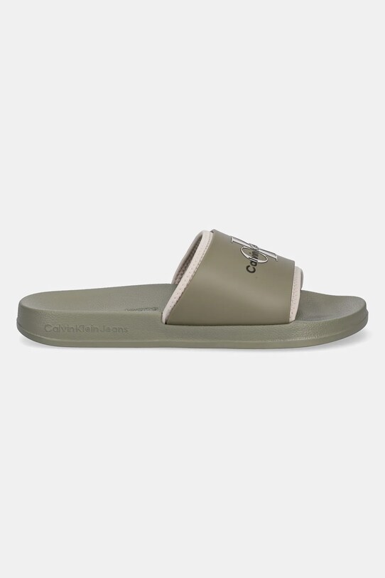 Šľapky Calvin Klein Jeans SLIDE MONOGRAM TPU YM0YM00361 zelená SS25