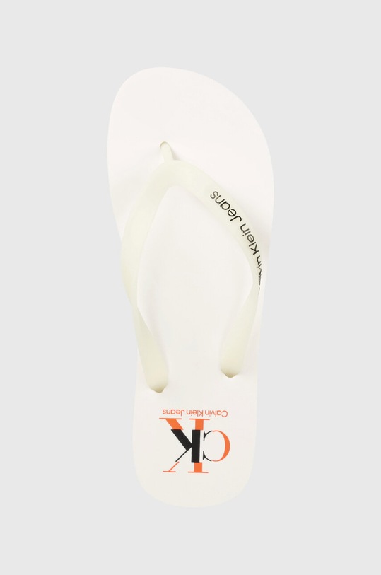 Calvin Klein Jeans slapi BEACH SANDAL AOP alb YM0YM00656