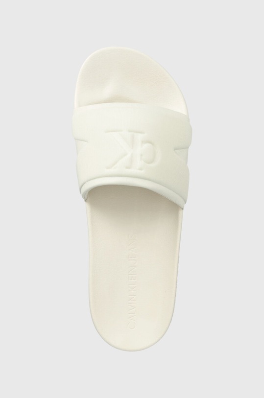 Calvin Klein Jeans klapki SLIDE HIGH/LOW FREQUENCY biały YM0YM00661