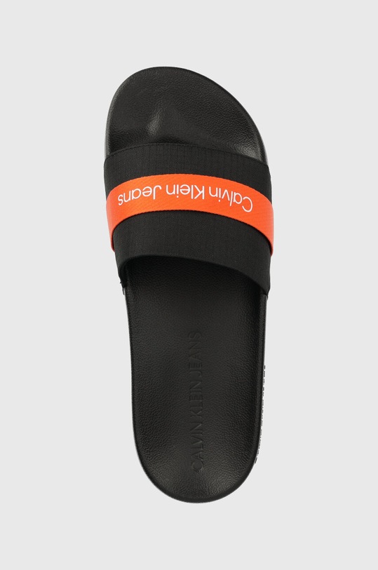 Natikači Calvin Klein Jeans SLIDE WEBBING črna YM0YM00663