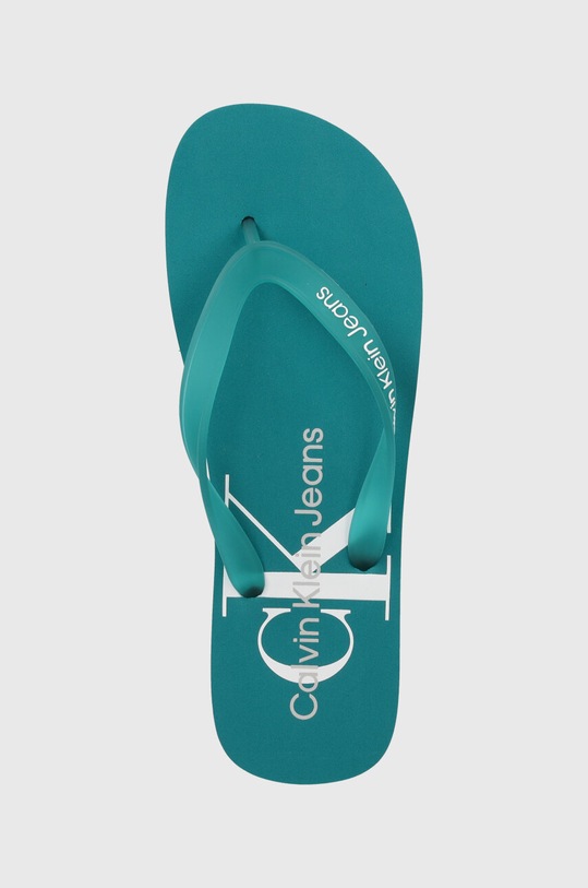 Calvin Klein Jeans japonki BEACH SANDAL MONOGRAM TPU turkusowy YM0YM00838