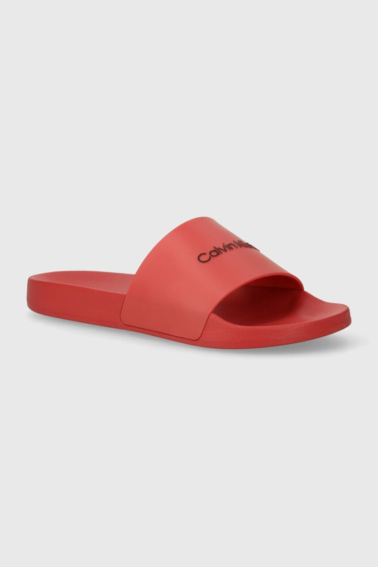 Calvin Klein klapki POOL SLIDE RUBBER czerwony HM0HM00455