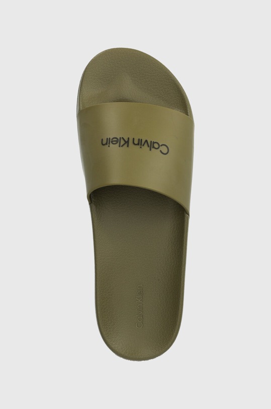 Pantofle Calvin Klein POOL SLIDE RUBBER zelená HM0HM00455