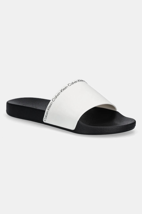 Calvin Klein papuci POOL SLIDE RUBBER alb HM0HM00981