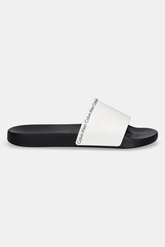 Calvin Klein papuci POOL SLIDE RUBBER HM0HM00981 alb SS25