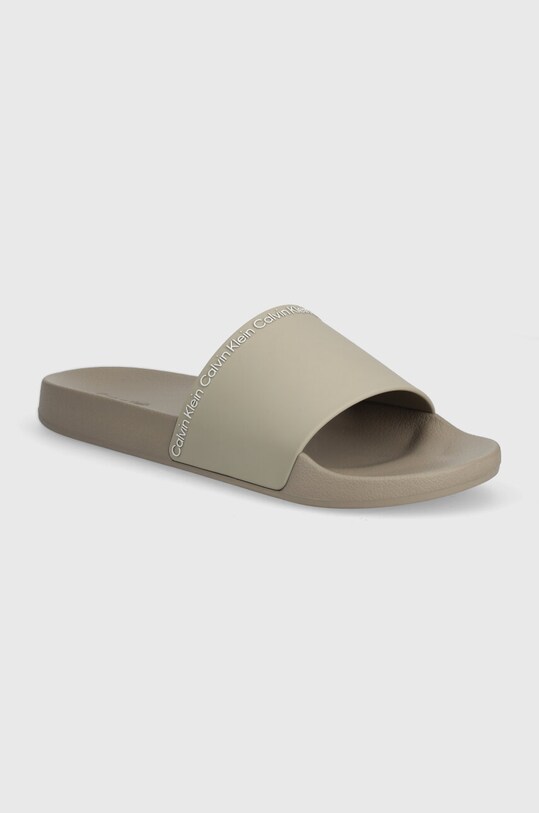 Natikače Calvin Klein POOL SLIDE RUBBER bež HM0HM00981