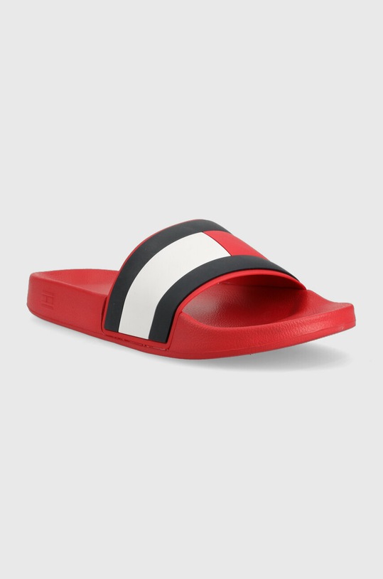 Tommy Hilfiger papuci RUBBER TH FLAG POOL SLIDE FM0FM04263 rosu SS24