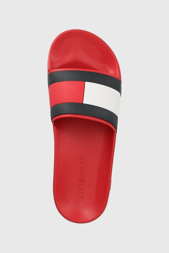 Παντόφλες Tommy Hilfiger RUBBER TH FLAG POOL SLIDE κόκκινο FM0FM04263