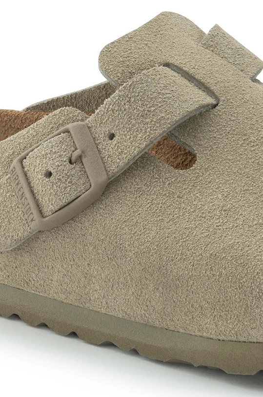 Обувь Замшевые шлепанцы Birkenstock Boston 1025788 зелёный