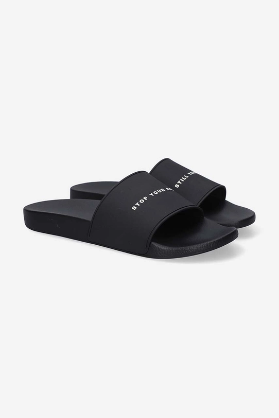 Παντόφλες Rick Owens Rubber Slippers μαύρο DU01C6821.RUBP11.BLACK