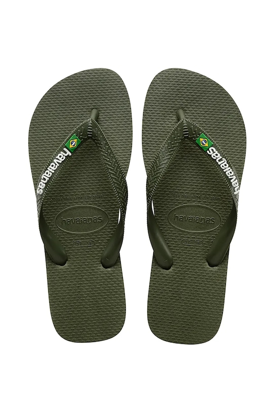 Žabky Havaianas BRASIL LOGO plochý zelená 4110850.3058