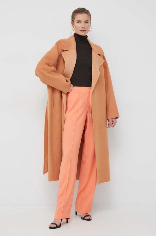 Calvin Klein płaszcz wełniany K20K205006.PPYX pomarańczowy SS23