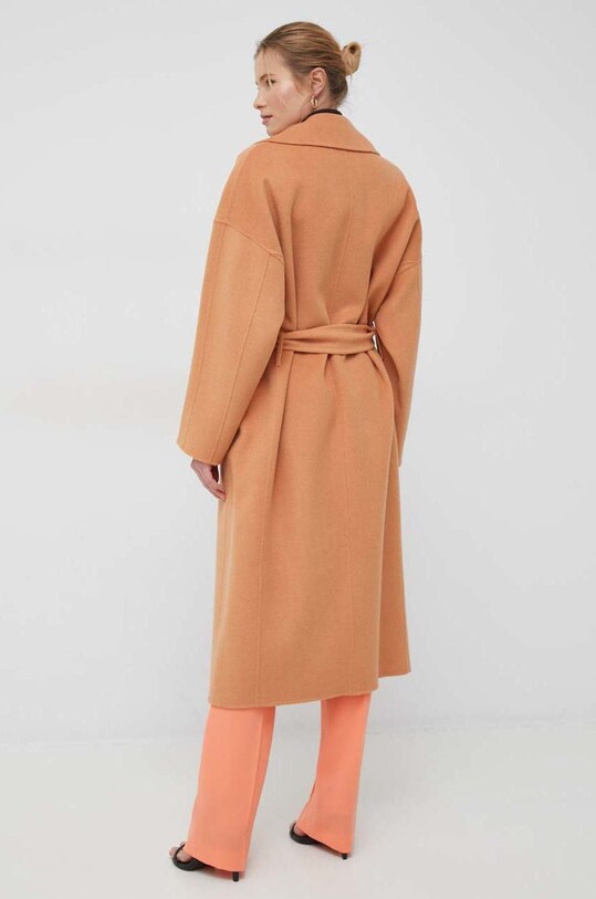 Odzież Calvin Klein płaszcz wełniany K20K205006.PPYX pomarańczowy