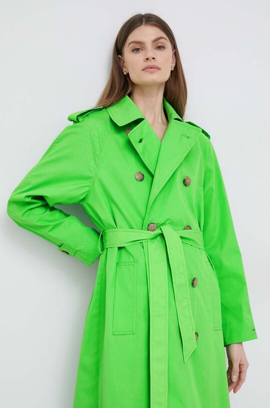 Tommy Hilfiger trenci din bumbac verde WW0WW36960.PPYX