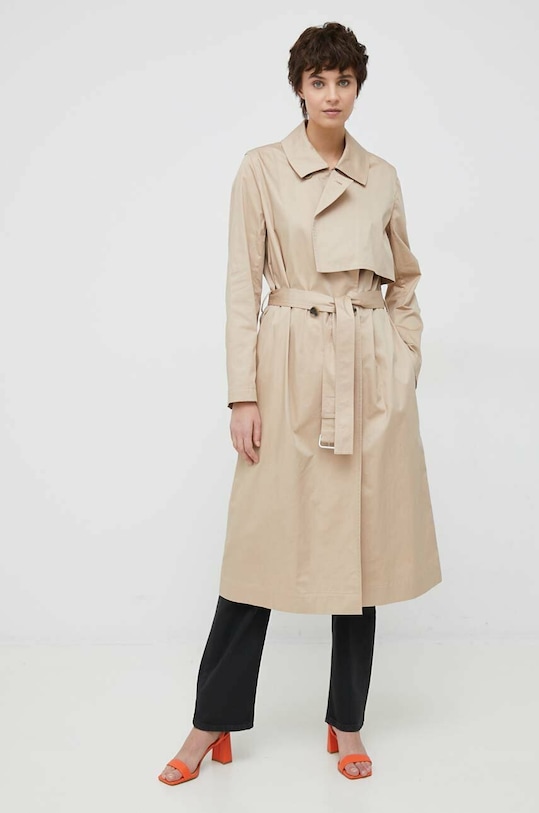 Хлопковый тренч Calvin Klein без подкладки бежевый K20K205618.PPYX