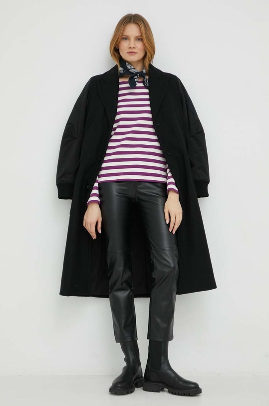 G-Star płaszcz wełniany bez kaptura czarny D22031.B965