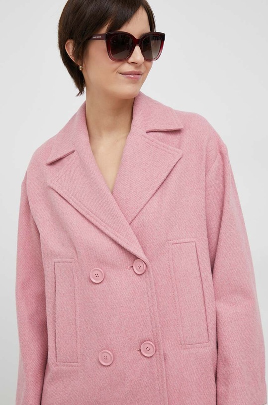 Sisley płaszcz z domieszką wełny różowy 2BOYLN027.90K