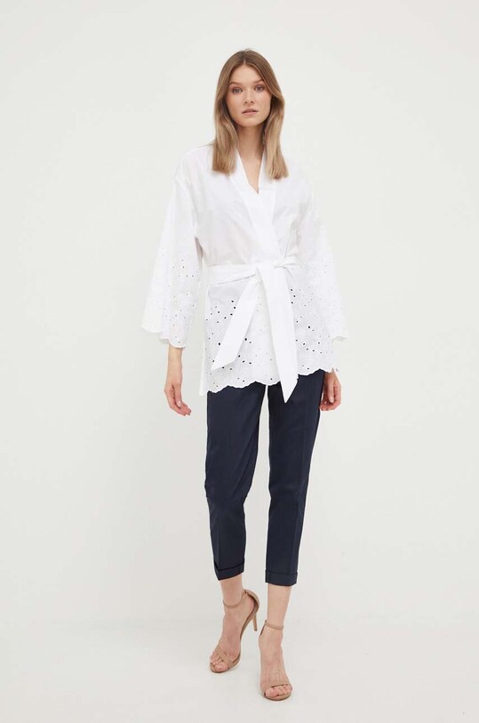 United Colors of Benetton marynarka bawełniana 281YDW00W.101 biały SS23