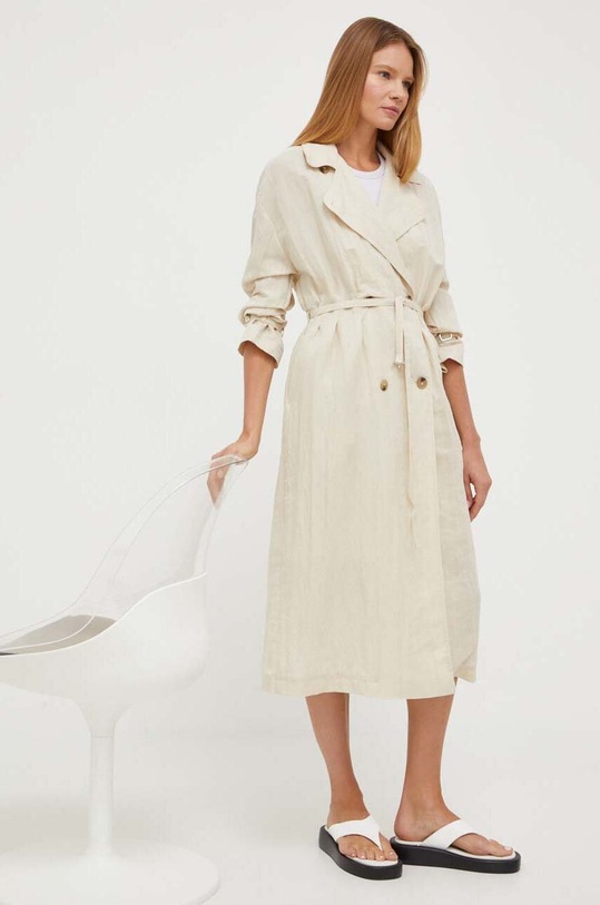 Trench kabát Samsoe Samsoe nezateplené béžová F23100046