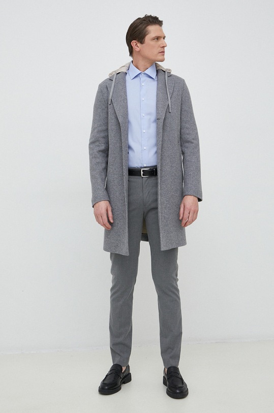 Палто с вълна BOSS 50484802 сив SS23