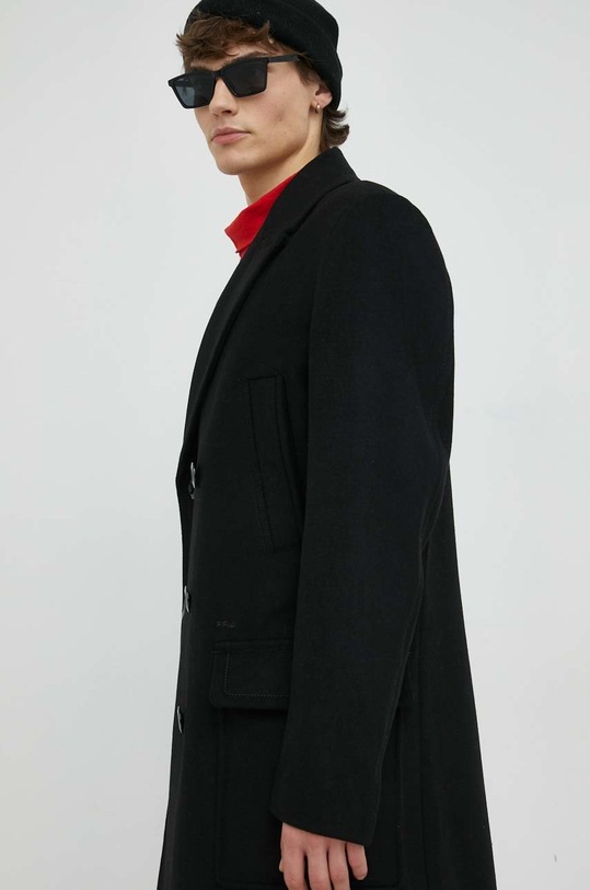 Vlnený kabát G-Star D21996.B965 čierna