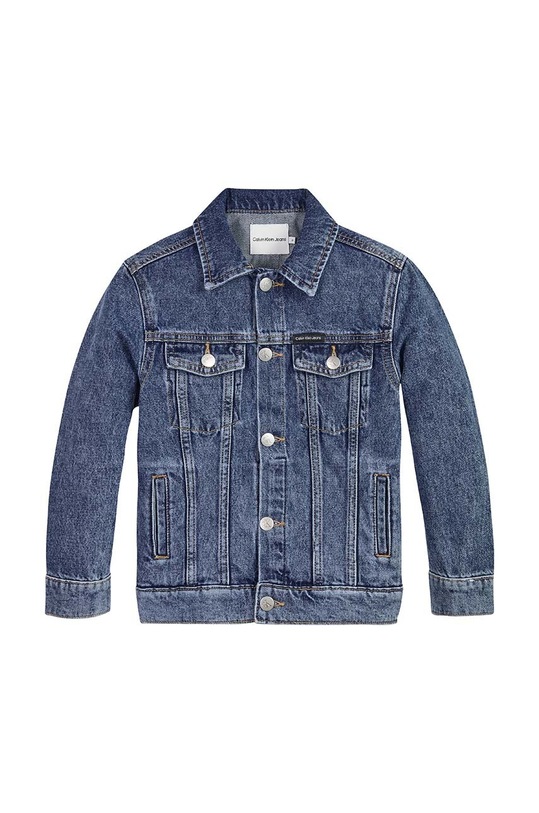 Calvin Klein Jeans kurtka jeansowa dziecięca bez kaptura granatowy IU0IU00381.PPYX