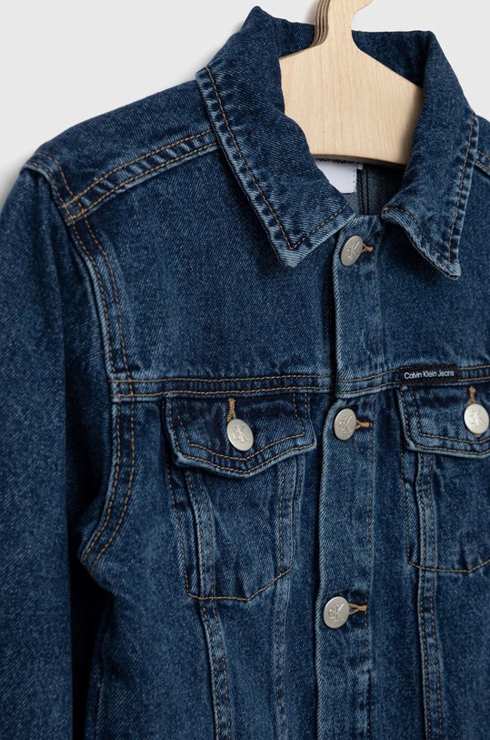 Chłopiec Calvin Klein Jeans kurtka jeansowa dziecięca IU0IU00381.PPYX granatowy