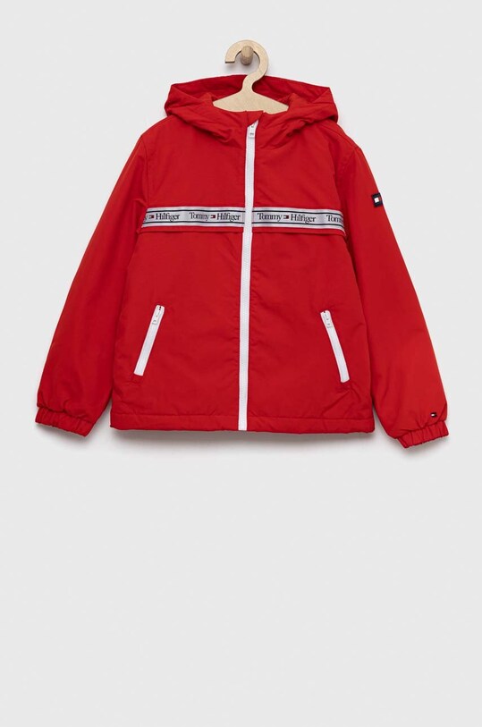 Otroška jakna Tommy Hilfiger S kapuco rdeča KS0KS00360.PPYX