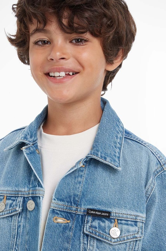 Дитяча джинсова куртка Calvin Klein Jeans IB0IB01654.PPYX блакитний