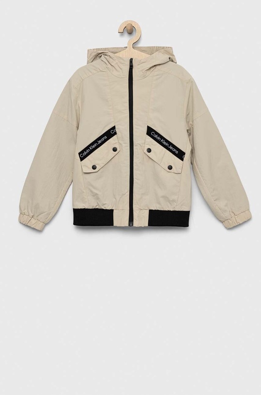 Calvin Klein Jeans kurtka dziecięca IB0IB01662.PPYX beżowy SS23