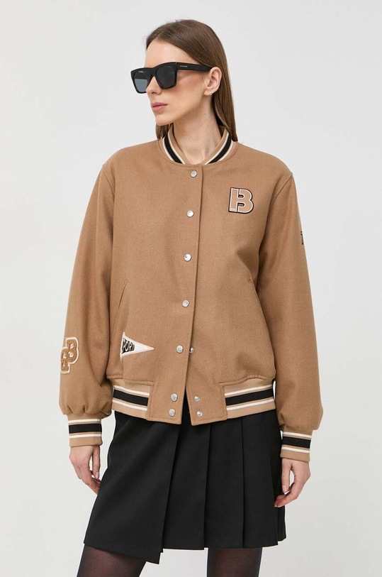 BOSS kurtka bomber wełniana beżowy 50483272