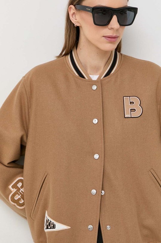 BOSS kurtka bomber wełniana 50483272 beżowy