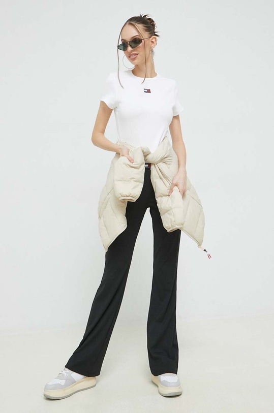 Péřová bunda Tommy Jeans DW0DW14929.PPYX béžová SS23
