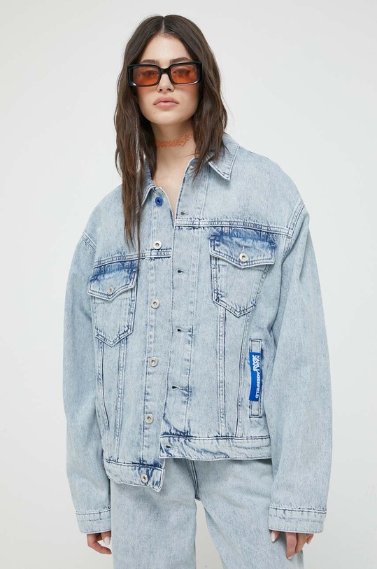 Džínová bunda Karl Lagerfeld Jeans bez kapuce modrá 231J1451
