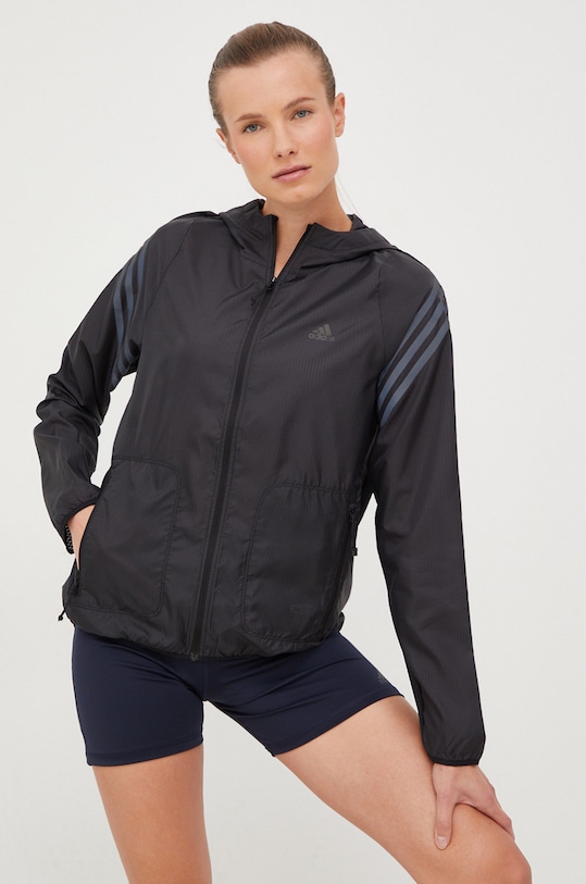 Běžecká bunda adidas Performance Run Icons nezateplené černá HC7976