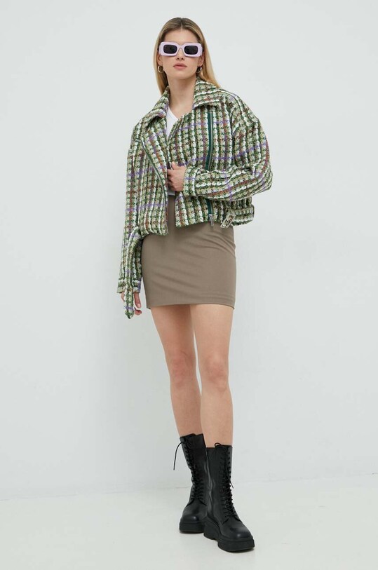 Jakna s primesjo volne Gestuz 10906818 zelena SS23